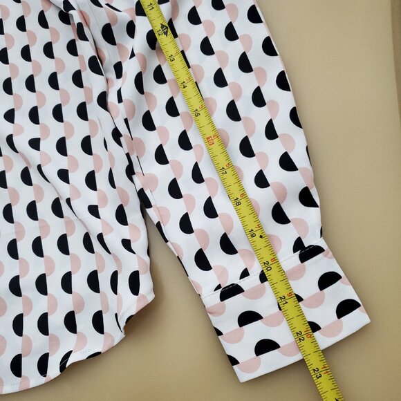 Ann Taylor Geometric Polka Dot Long Sleeve Women's Career Office Blouse MP - Picture 10 of 12